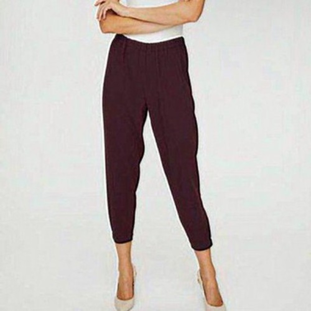 Babaton Dexter Pull on Tuxedo‎ Pants Size Small Plum Purple Joggers Tracetate
